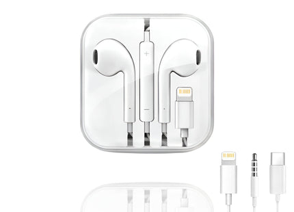 Écouteurs Filaire Type-C & Lightning Compatibles iPhone 8 à 17 Pro Max | Casque Intra-auriculaire avec ANC pour iPad, MacBook