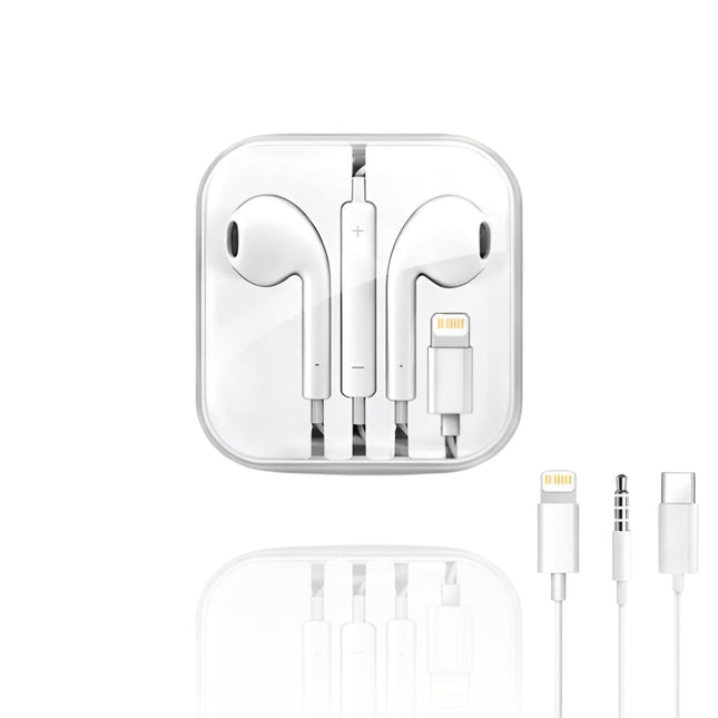 Écouteurs Filaire Type-C & Lightning Compatibles iPhone 8 à 17 Pro Max | Casque Intra-auriculaire avec ANC pour iPad, MacBook