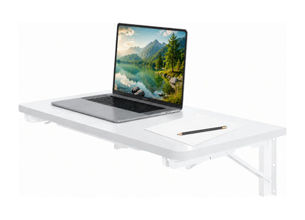 Bureau Mural Pliable Blanc pour Petits Espaces – Table Pliante à Fixation Murale avec Supports Renforcés – Étagère Flottante Multifonction pour Bureau à Domicile, Cuisine, Buanderie, Balcon, Camping-Car – Charge Maximale 36 kg