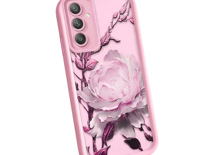 Funda de silicona a prueba de golpes con estampado de flores blancas y rosas | Bolsillo para Samsung Galaxy A14, A15, A25, A54 5G, S21, S23, S24 Plus, S25 | Protección completa y elegante