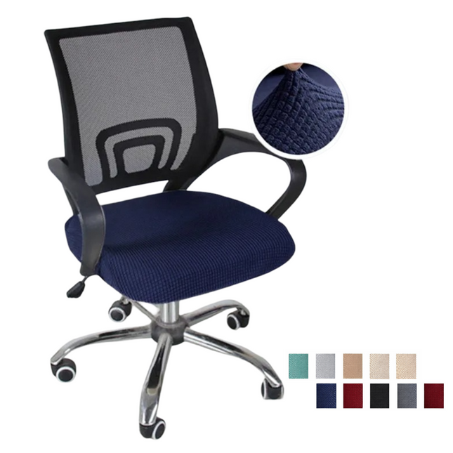 Housse de Siège Élastique Polyester pour Chaise de Bureau - Protège Chaise de Bureau, Fauteuil de Bureau, Protection Antitaches