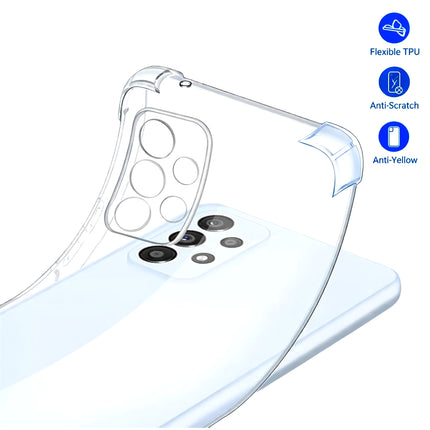 BYGJMY Shockproof Transparent Silicone Case with Pocket for Samsung A15 A25 A35 A55 A54 A34 A14 A04 A53 A73