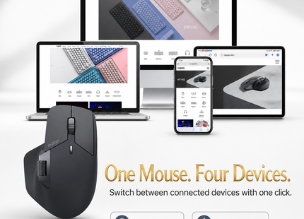 Souris Sans Fil Multi-Appareils Ergonomique MT760L/MT760M – 4000 DPI – Capteur Laser – 11 Boutons Programmables – Batterie 90 Jours – Recharge USB-C – Technologie M+ Cross-Computer – Charge Sans Fil Qi Compatible
