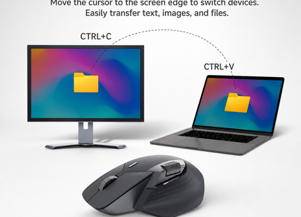 Souris Sans Fil Multi-Appareils Ergonomique MT760L/MT760M – 4000 DPI – Capteur Laser – 11 Boutons Programmables – Batterie 90 Jours – Recharge USB-C – Technologie M+ Cross-Computer – Charge Sans Fil Qi Compatible