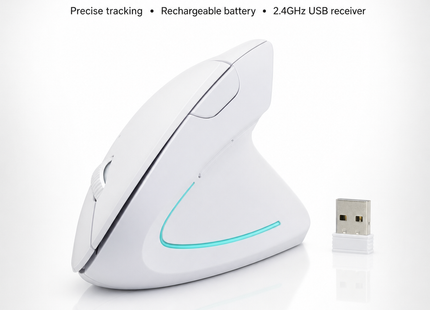 Souris Verticale Sans Fil Ergonomique – Confort Optimal pour Main Droite – 3 Niveaux DPI Réglables – Alimentation par Piles AAA – Connexion 2,4 GHz – Plug-and-Play – Idéal pour Bureautique et Gaming