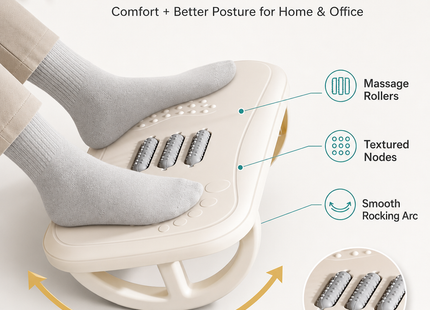 Repose-Pieds à Bascule pour Sous le Bureau – Repose-Jambes Ergonomique – Planche d’Équilibre – Tabouret Confortable pour Bureau, Maison et Étude – Plastique Durable – Assemblage Simple
